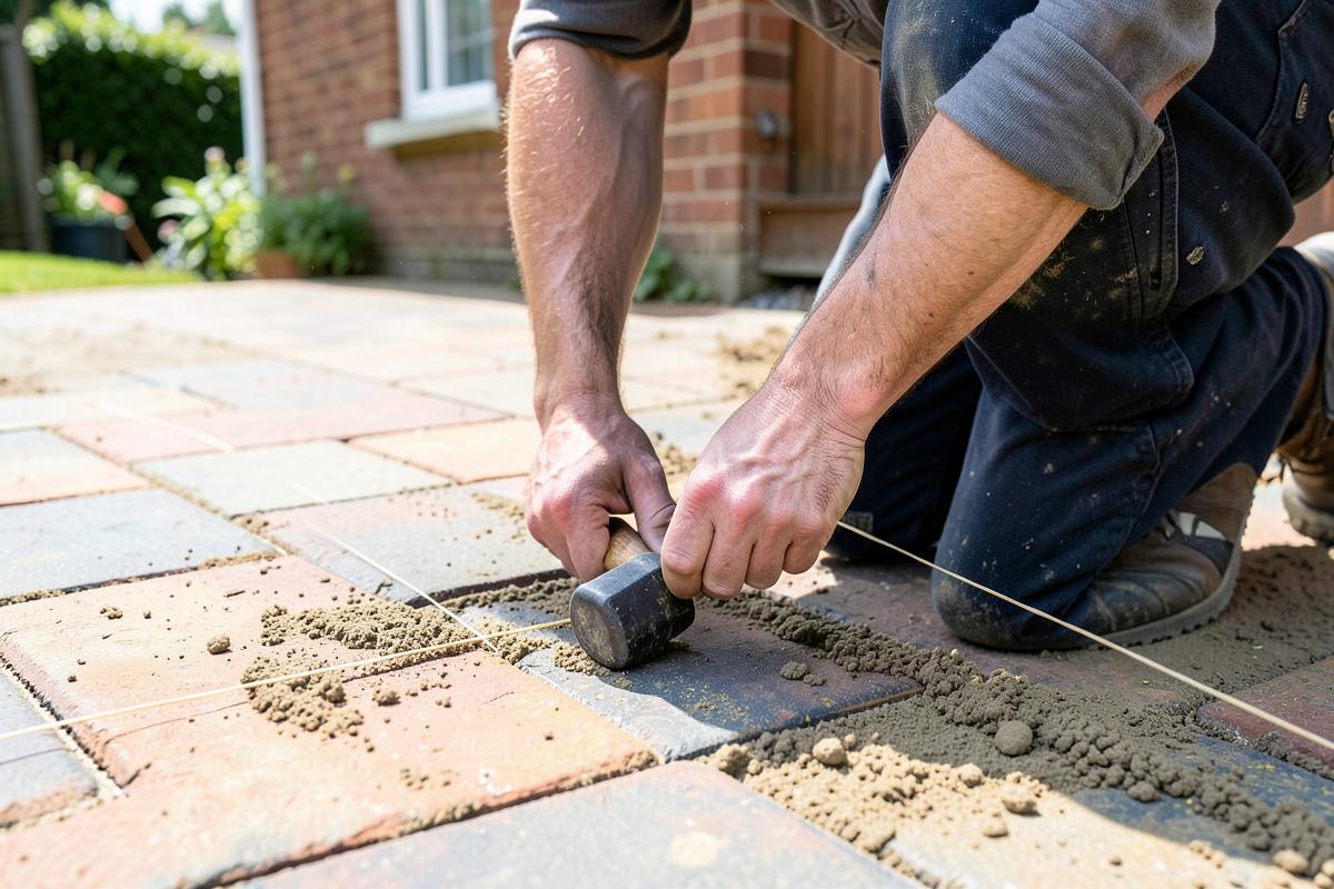 Hands-on block paving work in progress