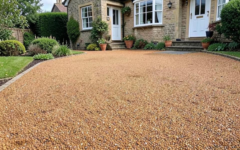 Warm aggregate resin-bound driveway