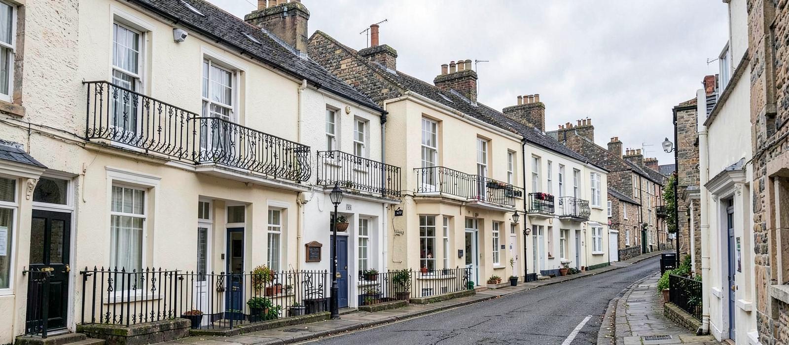 Regency terraced houses on a Cheltenham street